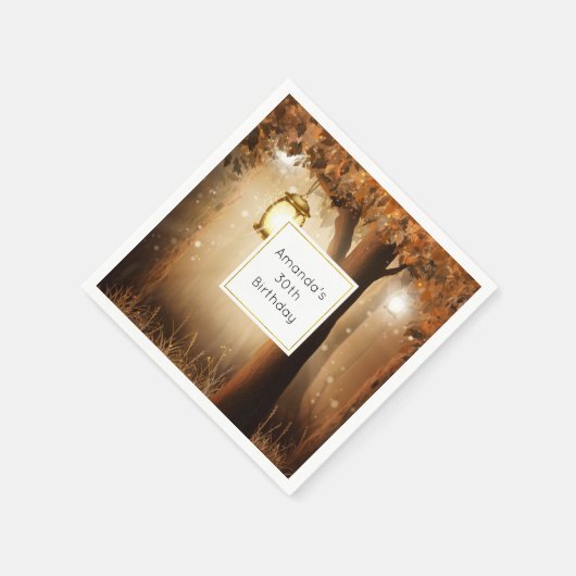 Serviette En Papier Forêt magique avec lumières des fées Anniversaire (Coin)