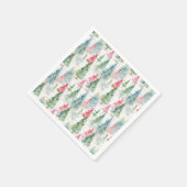 Serviette En Papier Forêt, Pins Rouges Verts Vacances (Coin)