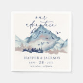 Serviette En Papier Forêt Rustique de pins sylvicoles Notre aventure c (Devant)