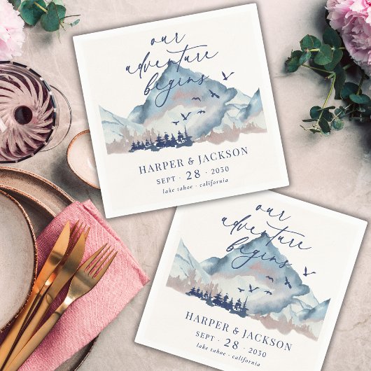 Serviette En Papier Forêt Rustique de pins sylvicoles Notre aventure c