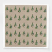 Serviette En Papier Forêt rustique de sapin d'hiver Kraft (Devant)