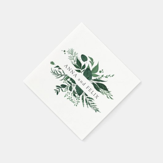 Serviette En Papier Forêt sauvage | Botanique Mariage personnalisé (Coin)
