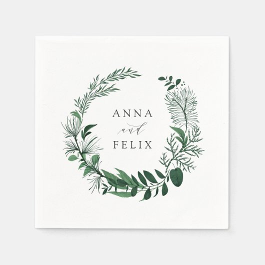 Serviette En Papier Forêt sauvage | Mariage de couronne botanique (Devant)