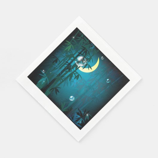 Serviette En Papier Forêt Tropicale Au Papier De Nuit (Coin)