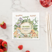 Serviette En Papier Forêt tropicale Dinosaure Garçons fête d'anniversa (En situation)