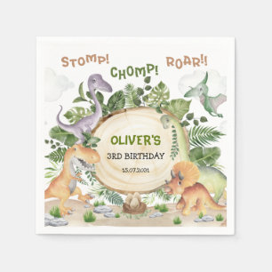 Serviette En Papier Forêt tropicale Dinosaure Garçons fête d'anniversa