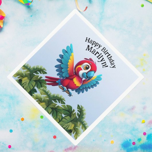 Serviette En Papier Forêt tropicale Jungle Macaw Safari Parrot Bird