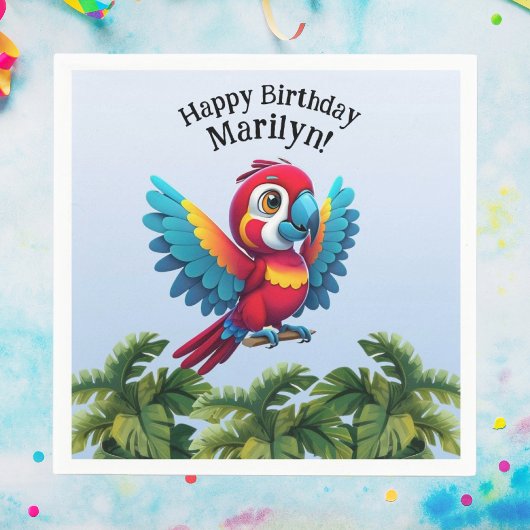Serviette En Papier Forêt tropicale Jungle Macaw Safari Parrot Bird