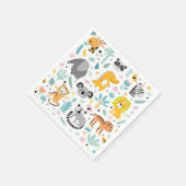 Serviette En Papier Forêt tropicale mignonne Animaux (Coin)
