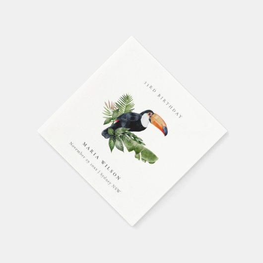Serviette En Papier Forêt tropicale tropicale Faune toucan N'importe q (Coin)