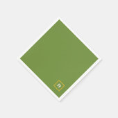 Serviette En Papier Forêt Vert couleur solide classique Plain initial (Coin)