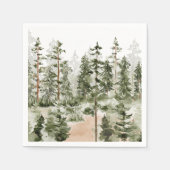Serviette En Papier Forêt verte aquarelle (Devant)