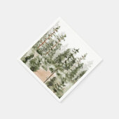 Serviette En Papier Forêt verte aquarelle (Coin)