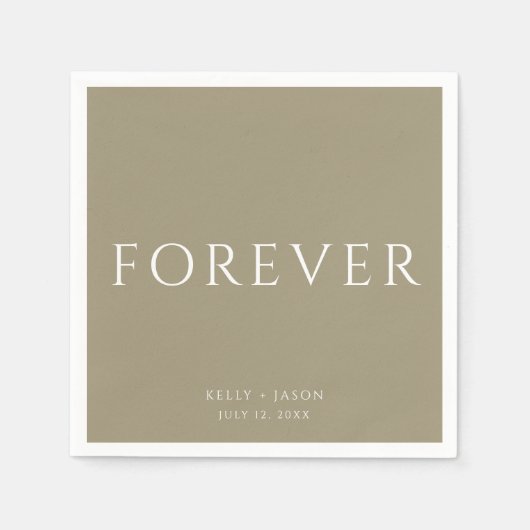 Serviette En Papier Forever Gold Mariage (Devant)