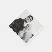 Serviette En Papier Forever Love Photo Mariage Brunch (Coin)