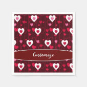 Serviette En Papier Forever Love Red Hearts (Devant)