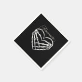 Serviette En Papier Forevermore Squelette Mains Coeur Romance gothique (Coin)
