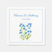 Serviette En Papier Forget me not Blue Flowers Elegant Wedding (Devant)
