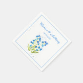 Serviette En Papier Forget me not Blue Flowers Elegant Wedding (Coin)
