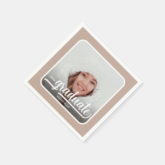 Serviette En Papier Format de script de script Gras Photo Graduate (Coin)