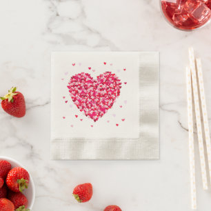 Serviette En Papier Forme de coeur Valentines Jour Amour Cadeau