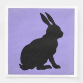 Serviette En Papier Forme de silhouette de lapin noir Haut Oreilles su (Devant)