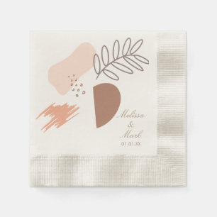 Serviette En Papier Forme de Terre Géométrique Minimale Monogramme Bot