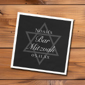 Serviette En Papier Formel Black Bar Mitzvah Star de David Custom