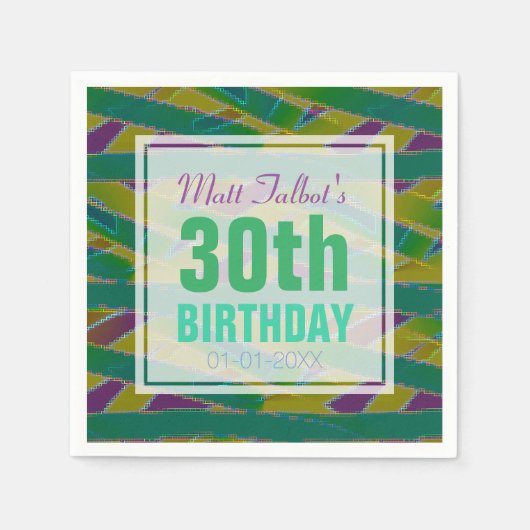 Serviette En Papier Formes Abstraites 30e Anniversaire Papier serviett (Devant)