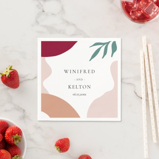 Serviette En Papier Formes abstraites modernes mariage papier serviett (En situation)