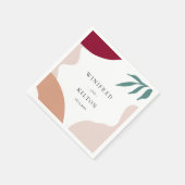 Serviette En Papier Formes abstraites modernes mariage papier serviett (Coin)