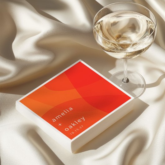 Serviette En Papier Formes Abstraites modernes Orange Bold Mariage per