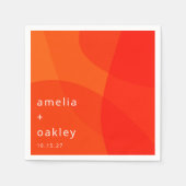 Serviette En Papier Formes Abstraites modernes Orange Bold Mariage per (Devant)