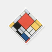 Serviette En Papier Formes Abstraites mondriennes en détresse (Coin)