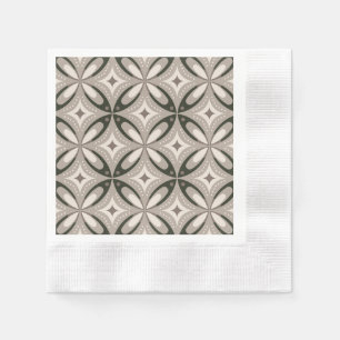 Serviette En Papier Formes circulaires rétro beige et marron