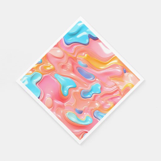 Serviette En Papier Formes de fluides psychédéliques en plastique (Coin)