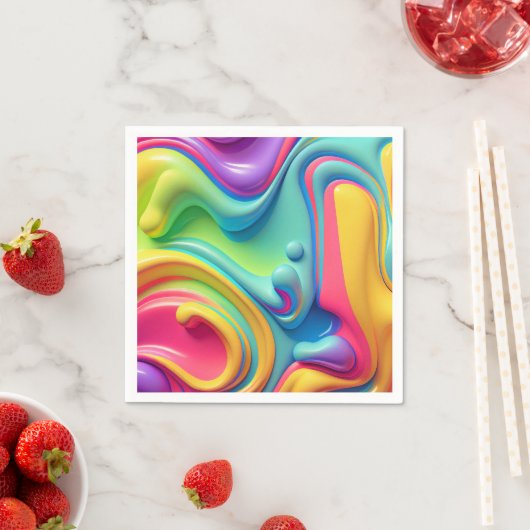 Serviette En Papier Formes en plastique arc-en-ciel (En situation)