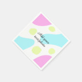 Serviette En Papier Formes géométriques abstraites pastel ajouter nom (Coin)