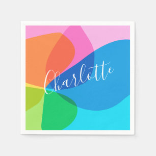 Serviette En Papier Formes géométriques modernes et colorées