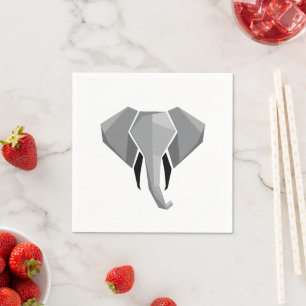 Serviette En Papier Formes simples Géométrie Tête d'éléphant