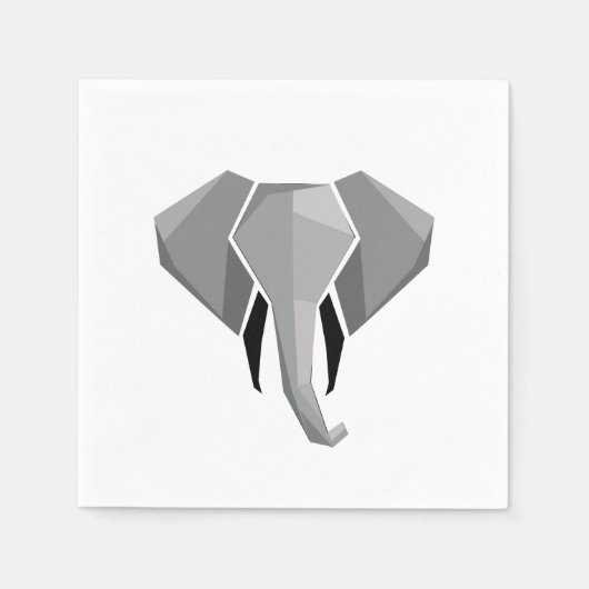 Serviette En Papier Formes simples Géométrie Tête d'éléphant (Devant)