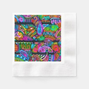 Serviette En Papier Formes très colorées abstraites art 10