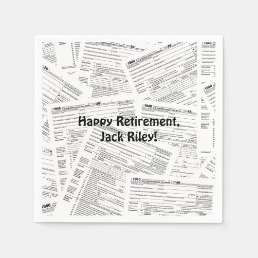 Serviette En Papier Formulaire d'impôt sur le revenu 1040 Retraite (Devant)
