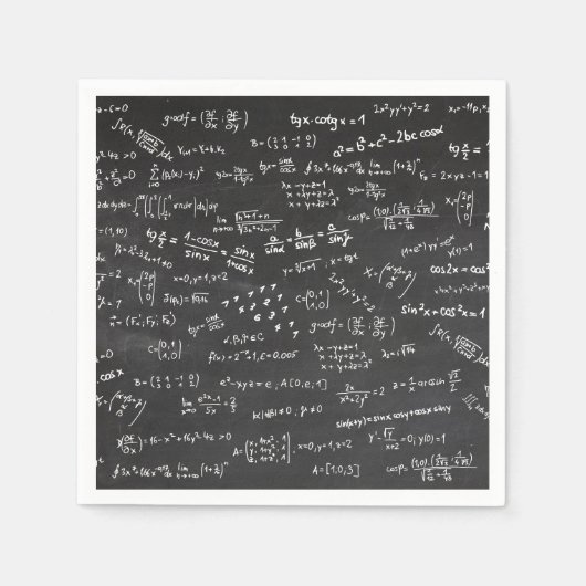 Serviette En Papier Formules Mathématiques Sur Papier Tableware Blackb (Devant)