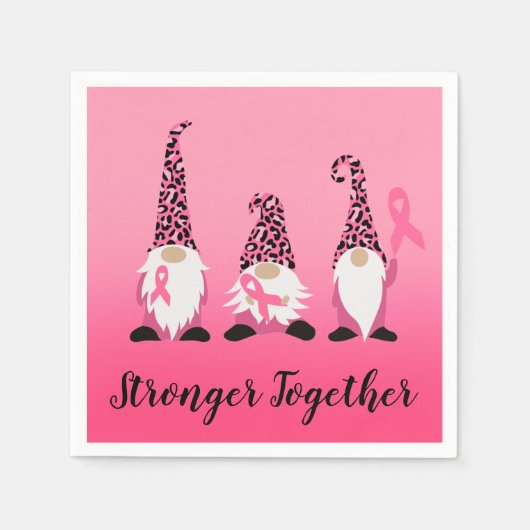 Serviette En Papier Forte Ensemble Cancer Du Sein Pink Ruban (Devant)