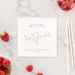 Serviette En Papier Fortylicious 40e anniversaire fête Fille rose<br><div class="desc">Faites de votre fête du 40e anniversaire une fête inoubliable avec ces serviettes de fête du 40e anniversaire Happy Fortylicious Black and Pink Girly! Avec leur calligraphie stylisée et leur message et nom personnalisables, ces serviettes sont la façon parfaite de montrer votre style personnel et de célébrer votre anniversaire d'étape...</div>