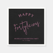 Serviette En Papier Fortylicious 40e anniversaire fête Fille rose (Devant)