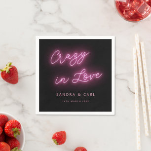 Serviette En Papier Fou de l'amour Neon Glow