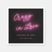 Serviette En Papier Fou de l'amour Neon Glow (Devant)