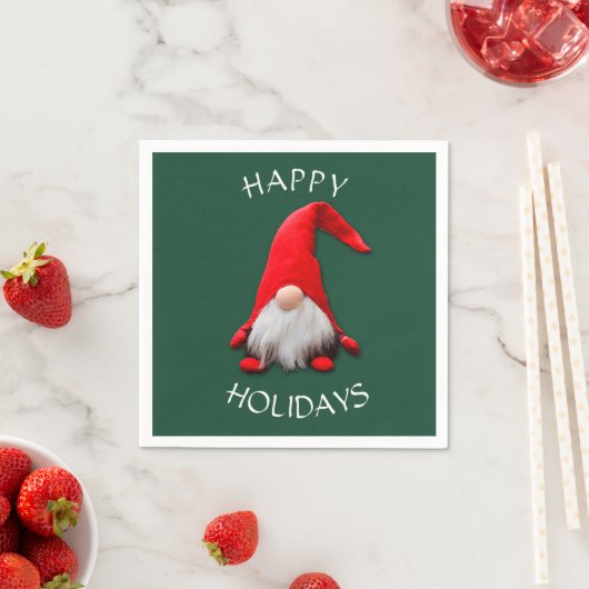 Serviette En Papier Fou Noël Rouge Gnome (En situation)